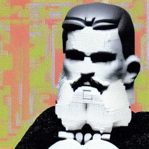 Prompt: the philosopher Edmund Husserl made out of Legos, photo realistic