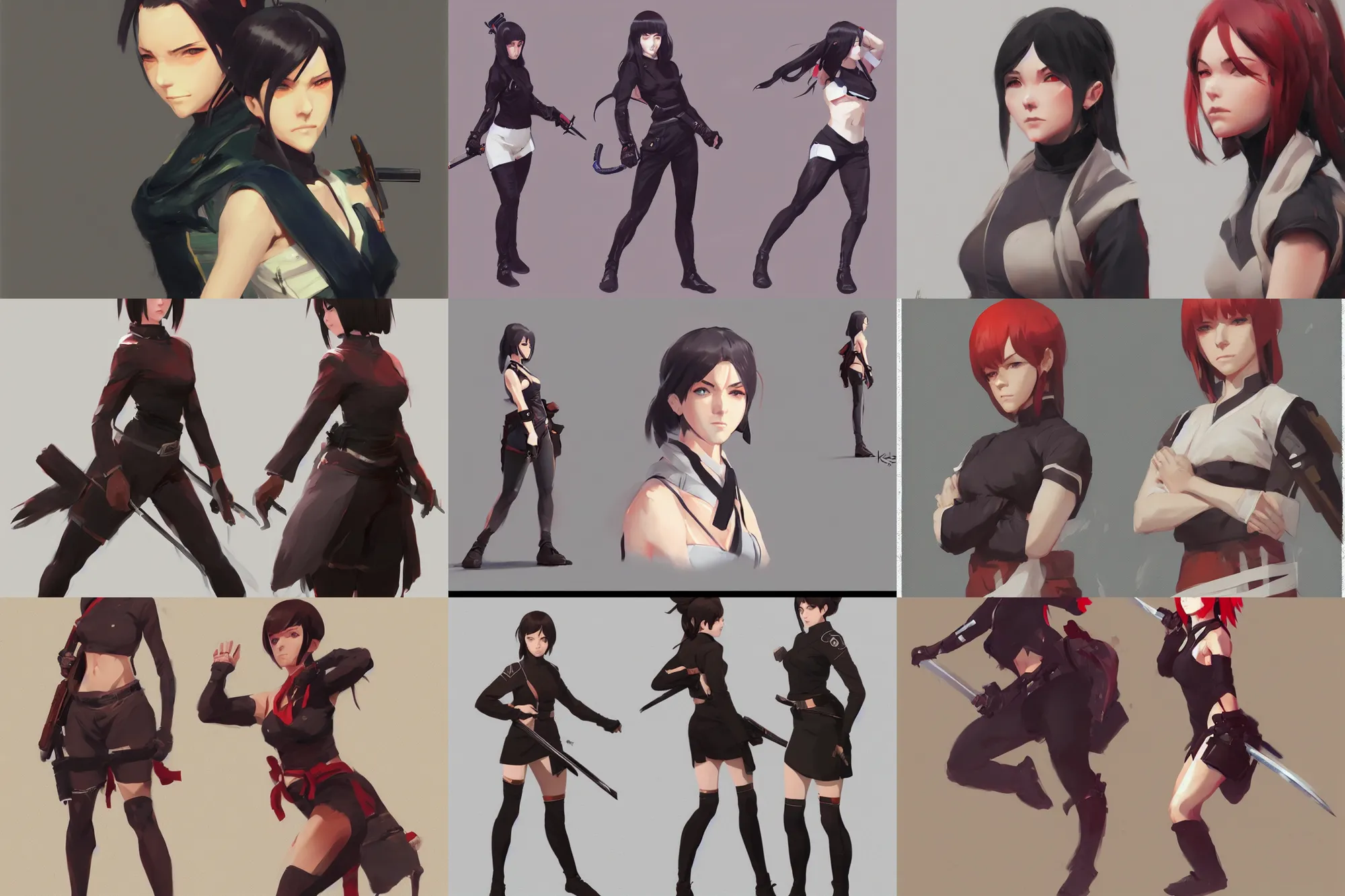 Prompt: concept art of a kunoichi by krenz cushart, ilya kuvshinov, artstation