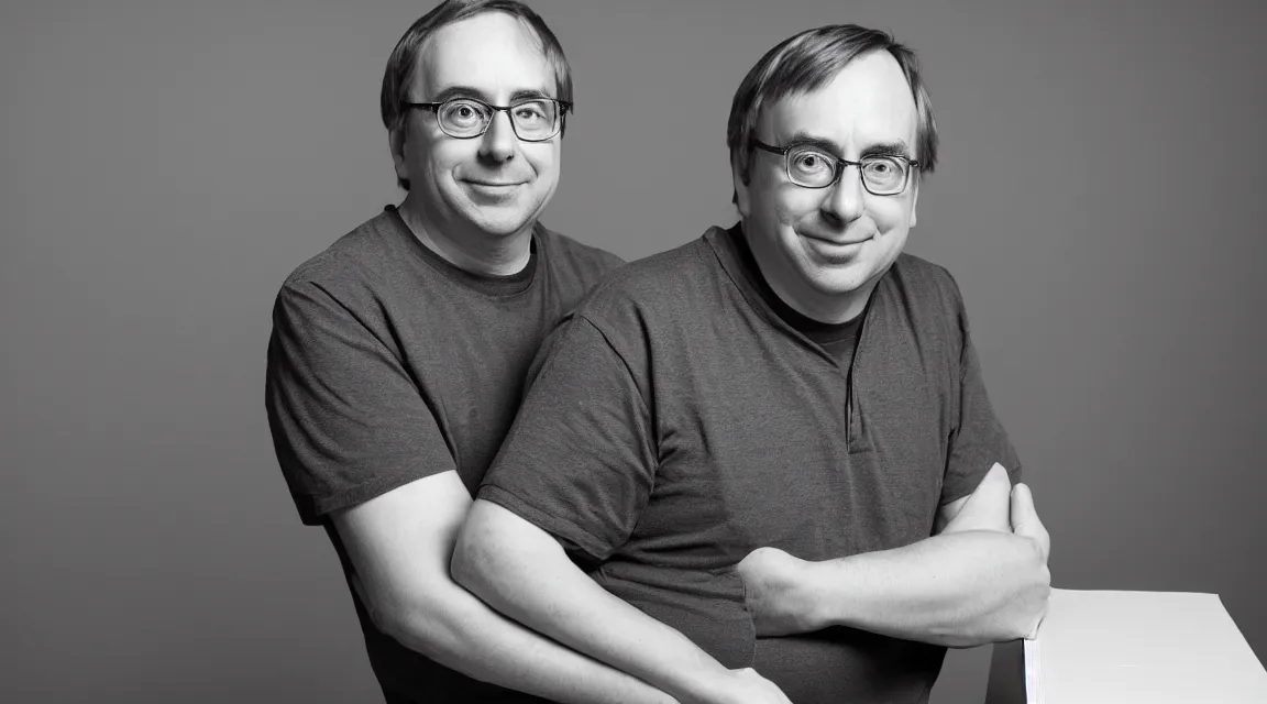 Prompt: portrait of Linus Torvalds, photo product