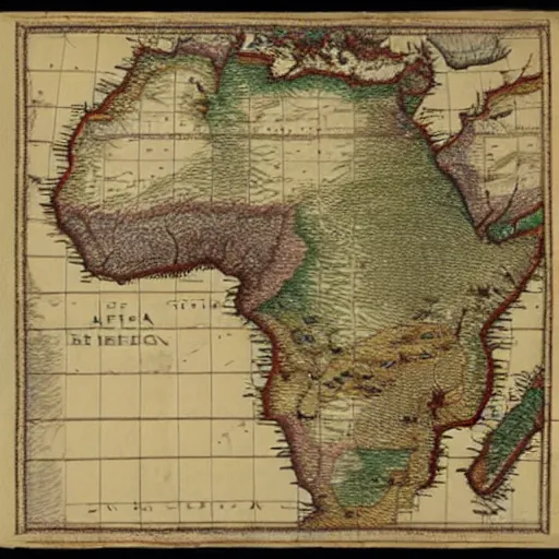 Prompt: first map of Africa