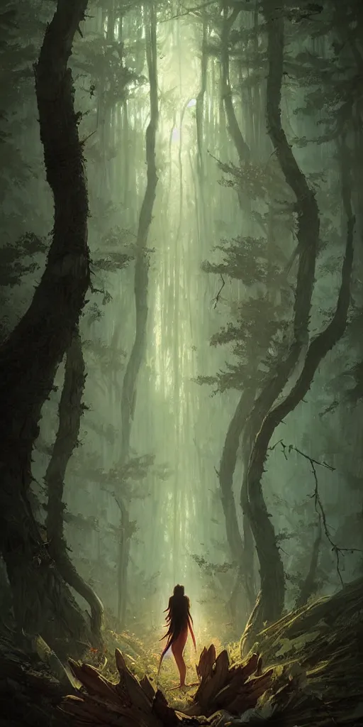 Image similar to Spirit soul of forest, by Greg Rutkowski