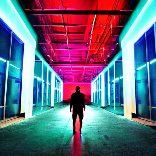 Image similar to a monster, neon lights, red, blue, green, dramatic lighting, heroic exposure, cool