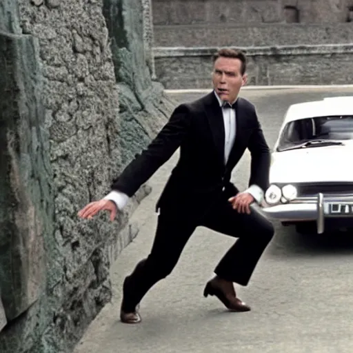 Image similar to Live Action Still of Jerma985 in James Bond, real life, hyperrealistic, ultra realistic, realistic, highly detailed, epic, HD quality, 8k resolution, body and headshot, film still