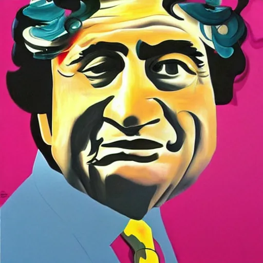 Prompt: abstract art of peter falk in the style of Salvador Dali