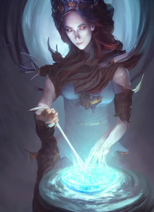 Dark Fantasy Female Magician Magic Orbs Magic Water Stable