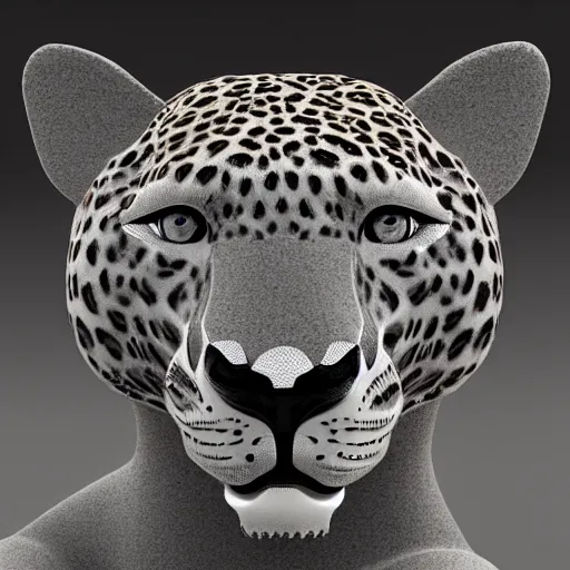 Prompt: Leopard 3d sculpture