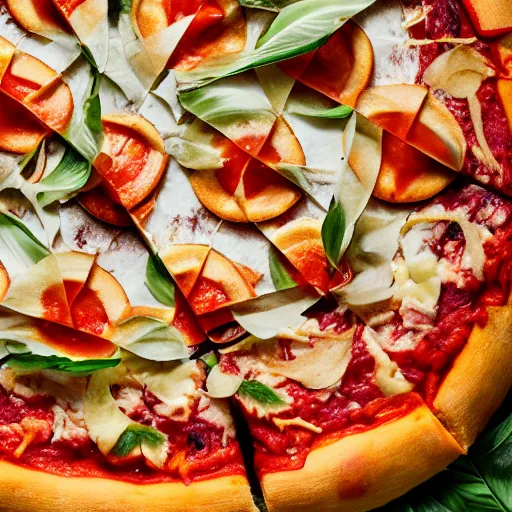 Image similar to a 🍕 made entirely out of 🥥 , 🥥 🍕 hybrid, 4k food photography