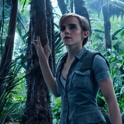 Prompt: a still of Emma watson in jurassic world, cinematic shot, cinematic lighting, 4k HD