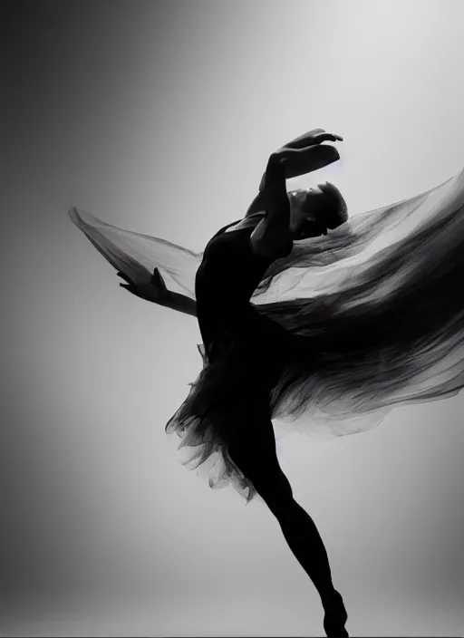 Image similar to a Photorealistic dramatic hyperrealistic render of a beautiful Female smoke dancer by Ken Brower and Deborah Ory of NYC Dance project,Lois Greenfield,Flowing cloth and smoke,Beautiful dynamic dramatic dark moody lighting,volumetric,shadows,cinematic atmosphere,Octane render,8K