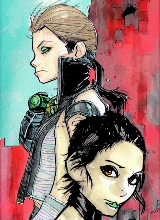 Image similar to a portrait of a pretty sewer punk young lady by dustin nguyen