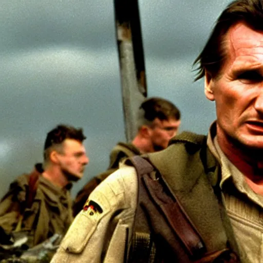 Image similar to Liam Neeson starring in Saving Private Ryan