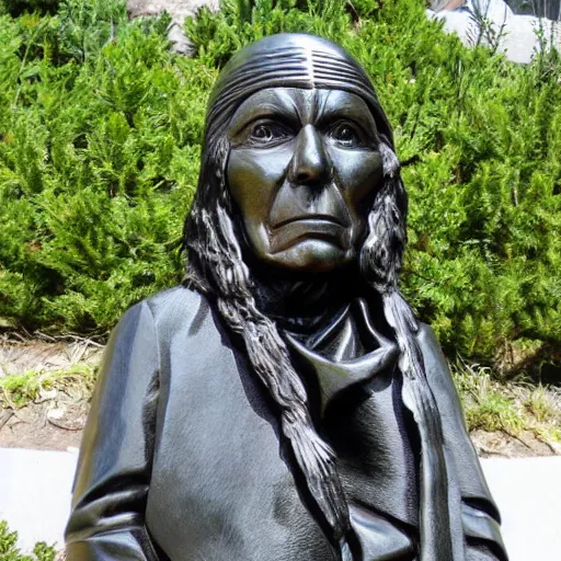 Image similar to metal sculpture of chief seattle