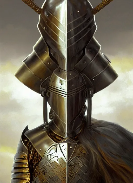 Image similar to esoteric knight in armor with sword!! murky lighting, wind blowing, bust portrait, fairytale, physical mental perfection, 3 / 4 camera angle! intricate, romanticism, highly detailed, biblical divine holy perfection!! digital painting, artstation, concept art, smooth, sharp focus, by artgerm and greg rutkowski and alphonse mucha