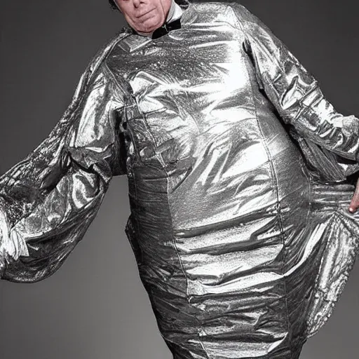 chuck mcgill wrapped in an aluminum space blanket Stable Diffusion