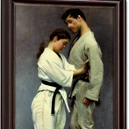 Image similar to actress training judo by alfred stevens