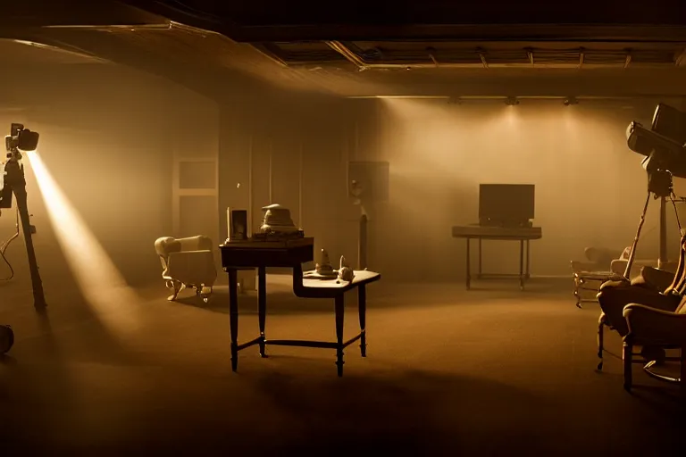 Image similar to photograph of a time travel movie set design, by roger deakins. cinematic, elegant, professional studio light, real dlsr photography, sharp focus, 4 k, ultra hd, sense of awe