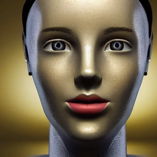 Prompt: the face of artificial intelligence, realistic, detailed