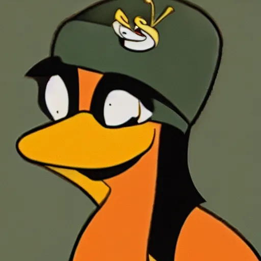 Image similar to a photo of daffy duck in wwii