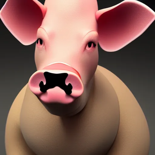 Prompt: a fusion of a cow and a pig, hyperdetailed, artstation, cgsociety, 8 k