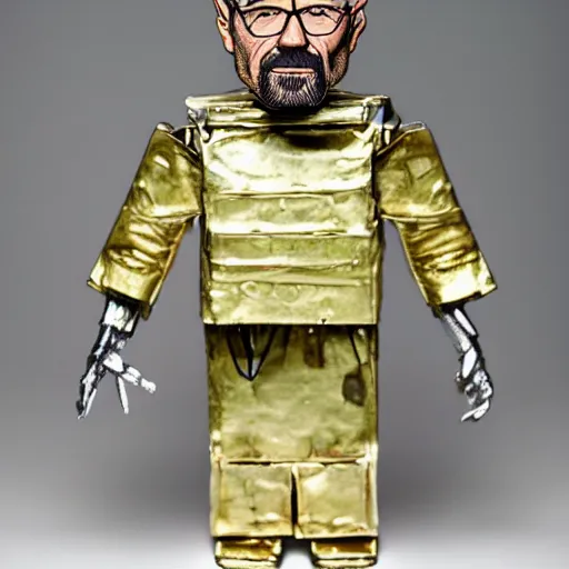 Prompt: tin man walter white made out of metal