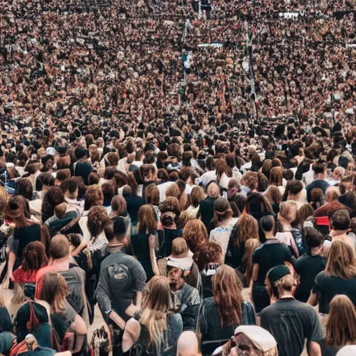 Image similar to photo of a rock band playing in a crowded stadium