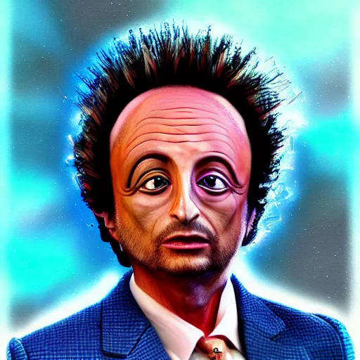 Prompt: giorgio a. tsoukalos if he was an alien, realistic digital art