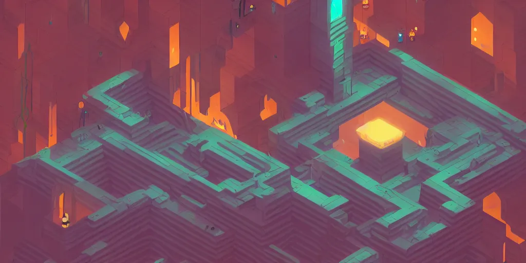 Image similar to isometric portrait of advanced alien, his last moment, mystical, technology meets fantasy, map, infographic, concept art, art station, style of monument valley, giger, wes anderson