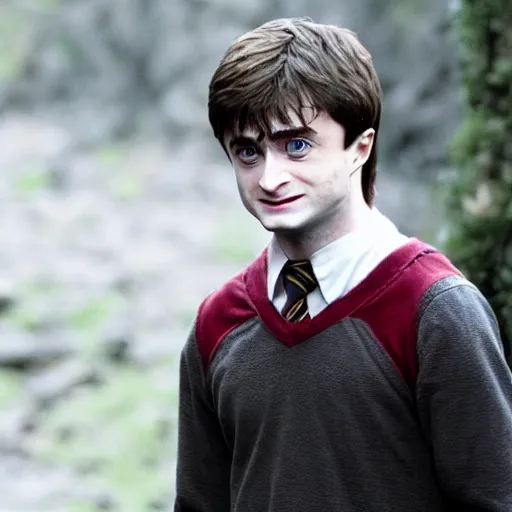 Image similar to daniel radcliffe as harry potter walking to mordor