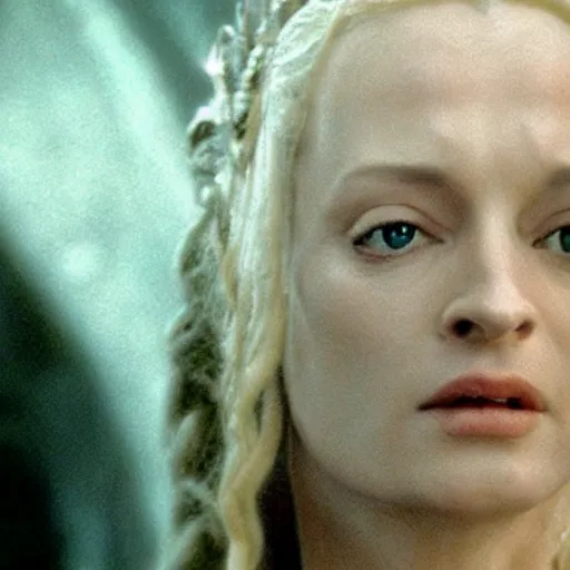 Image similar to uma thurman as galadriel in the lord of the rings