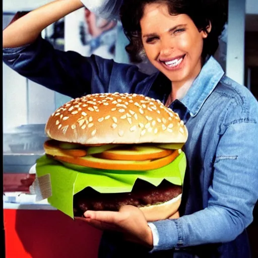 Image similar to a promotional advertisement from McDonald’s introducing the new McTrash, a burger made of trash now sold at McDonald’s