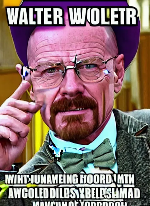 Image similar to Walter White as Willy Wonka