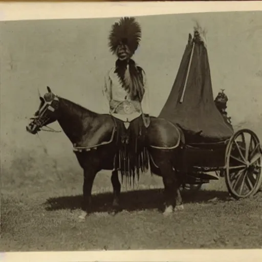 Prompt: a photo of a 1880 Comanche Chief