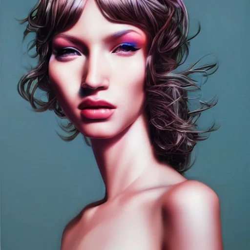 Prompt: fashion editorial portrait by Hajime Sorayama, highly detailed, 8k