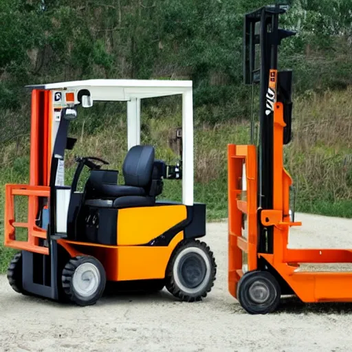 Image similar to Jesus driving a fork lift