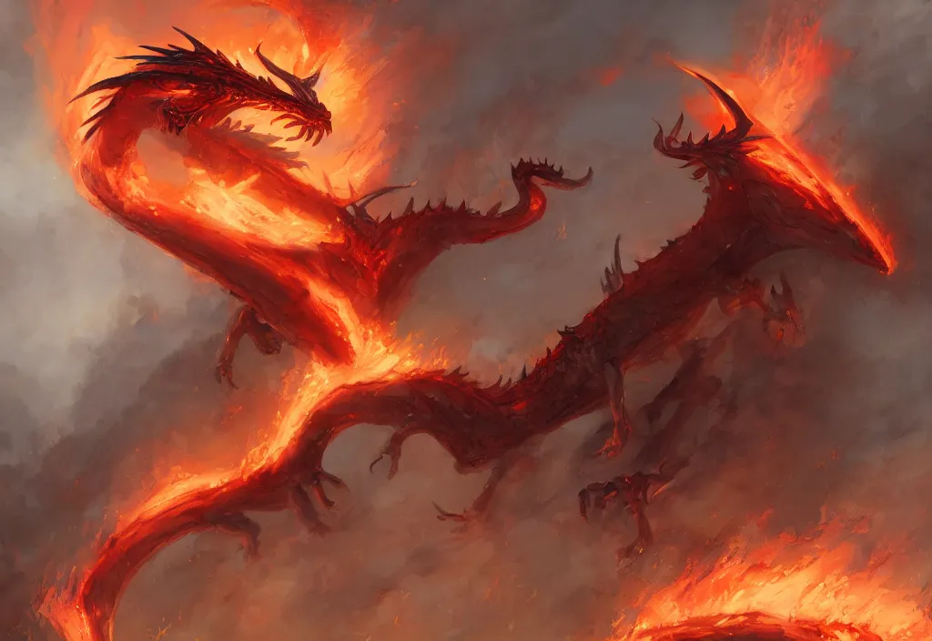 Image similar to a fire dragon by bayard wu,