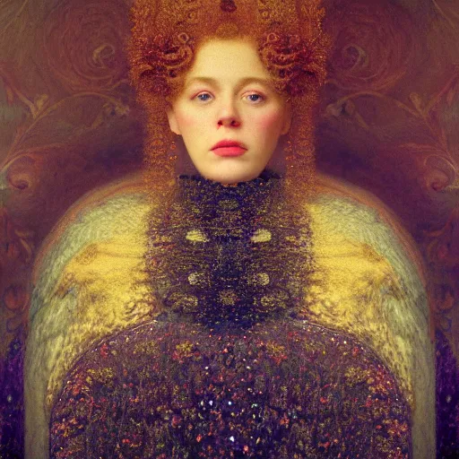 Image similar to 8k, octane render, realism, tonalism, renaissance, rococo, baroque, portrait of artist gustav klimt