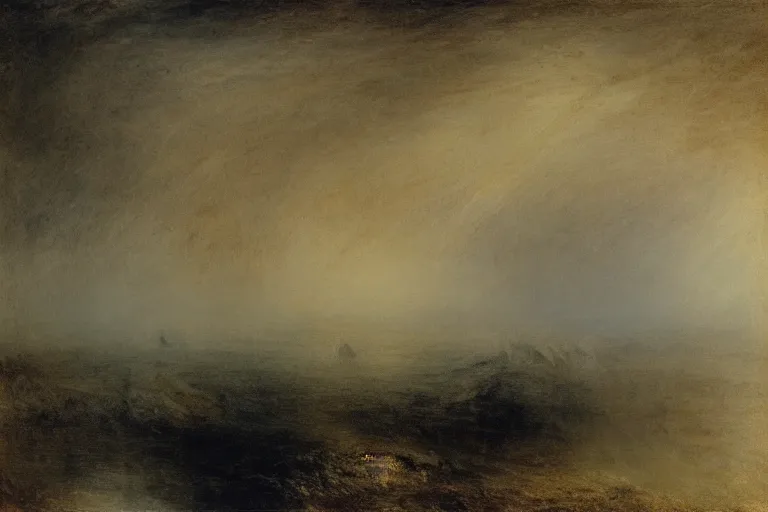 Prompt: ghosts in the fog, jmw turner