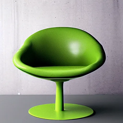 Prompt: avocado like seat furniture