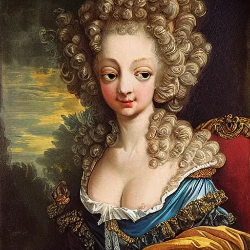 Baroque Style Painting Rococo Of A