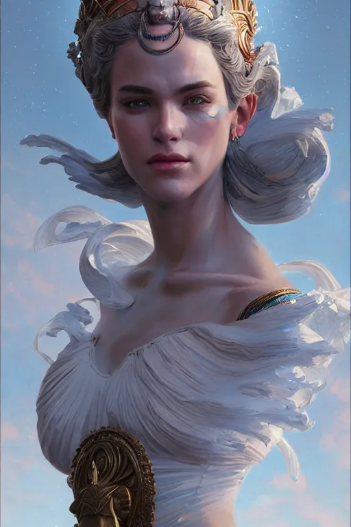 Prompt: goddess of the usa, highly detailed, digital painting, artstation, concept art, smooth, sharp focus, illustration, unreal engine 5, 8 k, art by artgerm and greg rutkowski and edgar maxence