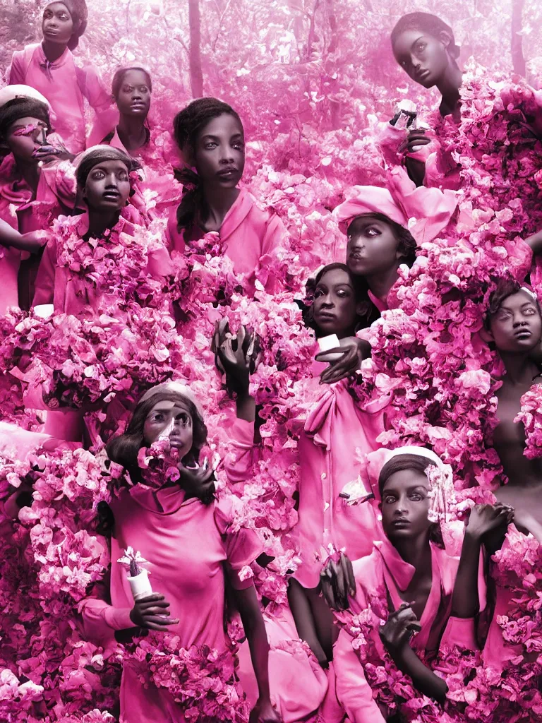 Image similar to fragrance advertising campaign by richard mosse