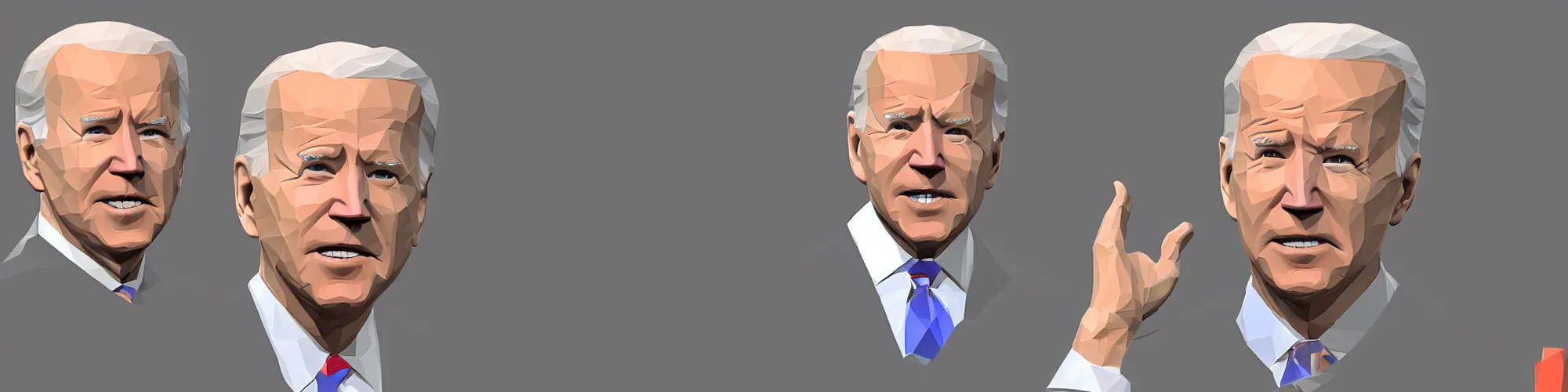 Image similar to joe biden, low poly, render,