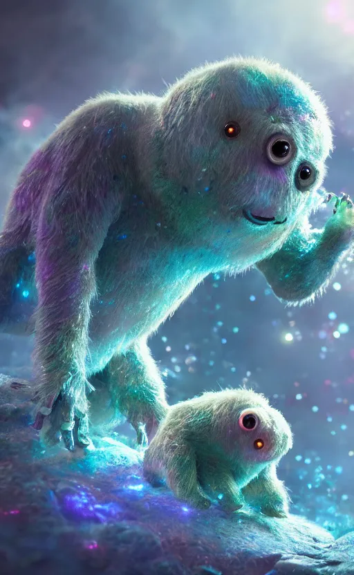 Prompt: microscopic tardigrades, magical forest, water bear, robots, concept art, intricate details, highly detailed, photorealistic, disney pixar, octane render, iridescent, anime, 8 k