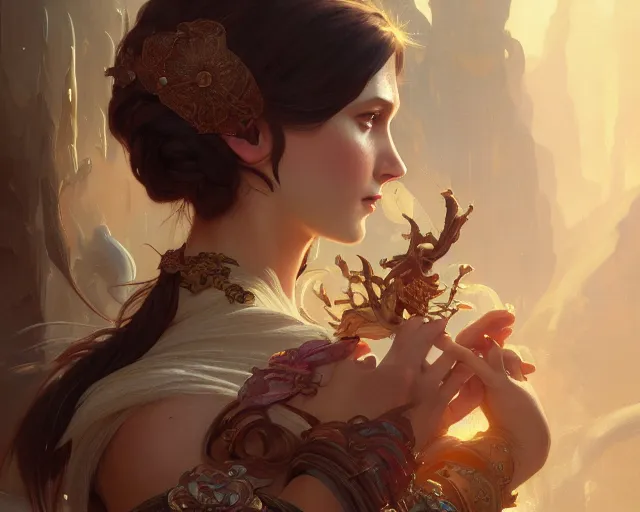 Prompt: photography of anna razumovskaya, deep focus, d & d, fantasy, intricate, elegant, highly detailed, digital painting, artstation, concept art, matte, sharp focus, illustration, hearthstone, art by artgerm and greg rutkowski and alphonse mucha