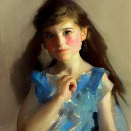 Prompt: beautiful portrait of a young girl by sargent, alla prima, juicy brush strokes, trending on cgsociety