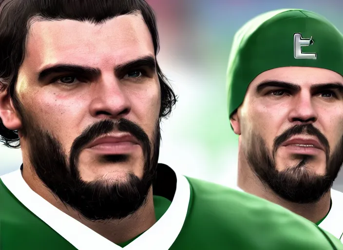 Prompt: facial portrait of a football player on the sidelines, head coach che guevara, reddit contest winner, madden 2 1, ps 4, character design