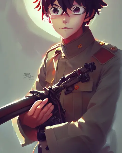 Image similar to ukranian soldier, shinkai makoto studio ghibli studio key hideaki anno sakimichan stanley artgerm lau rossdraws james jean marc simonetti elegant highly detailed digital painting artstation pixiv