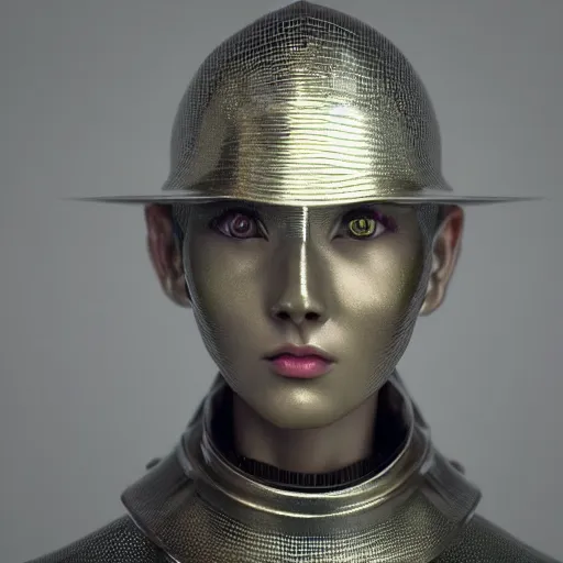 Prompt: portrait of a bust of a knight with futuristic fashion elements created by yuuki morita, brilliantly colored, octane render, 3 d animated, unreal engine 5, studio lighting, smooth surface