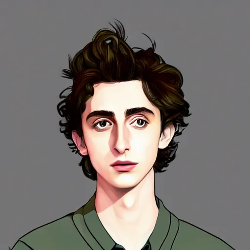 Image similar to portrait of timothee chalamet, anime style