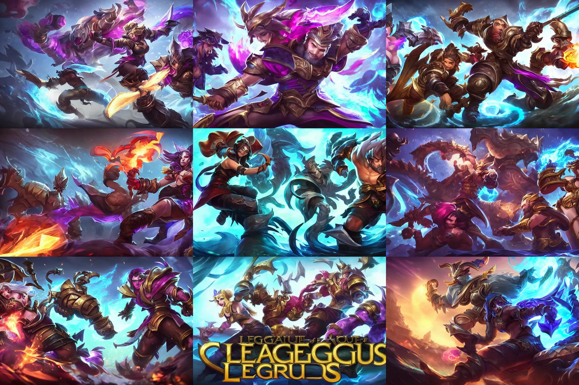 Prompt: league of legends new character splash art